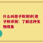什么叫孢子粉测评(孢子粉评测：了解这种生物现象