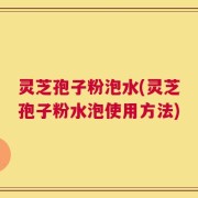灵芝孢子粉泡水(灵芝孢子粉水泡使用方法)