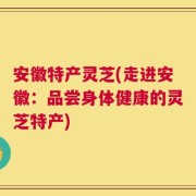 安徽特产灵芝(走进安徽：品尝身体健康的灵芝特产)
