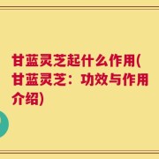 甘蓝灵芝起什么作用(甘蓝灵芝：功效与作用介绍)