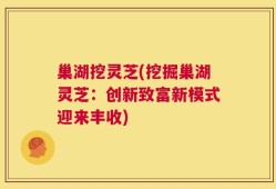 巢湖挖灵芝(挖掘巢湖灵芝：创新致富新模式迎来丰收)