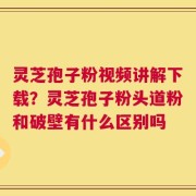 灵芝孢子粉视频讲解下载？灵芝孢子粉头道粉和破壁有什么区别吗