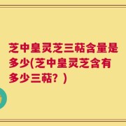 芝中皇灵芝三萜含量是多少(芝中皇灵芝含有多少三萜？)