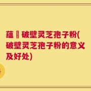 蕴夲破壁灵芝孢子粉(破壁灵芝孢子粉的意义及好处)