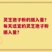 灵芝孢子粉的摄入量？每天适宜的灵芝孢子粉摄入量？
