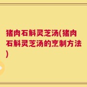 猪肉石斛灵芝汤(猪肉石斛灵芝汤的烹制方法)