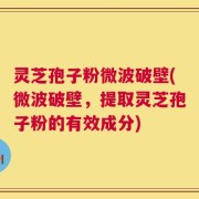 灵芝孢子粉微波破壁(微波破壁，提取灵芝孢子粉的有效成分)
