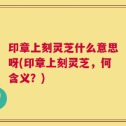 印章上刻灵芝什么意思呀(印章上刻灵芝，何含义？)