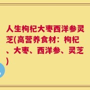 人生枸杞大枣西洋参灵芝(高营养食材：枸杞、大枣、西洋参、灵芝)
