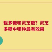 粗多糖和灵芝糖？灵芝多糖中哪种最有效果