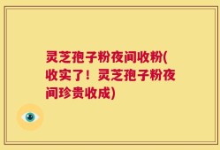 灵芝孢子粉夜间收粉(收实了！灵芝孢子粉夜间珍贵收成)