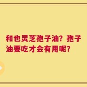 和也灵芝孢子油？孢子油要吃才会有用呢？
