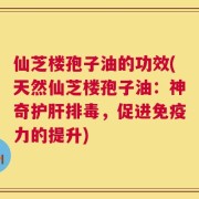 仙芝楼孢子油的功效(天然仙芝楼孢子油：神奇护肝排毒，促进免疫力的提升)