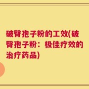破臀孢子粉的工效(破臀孢子粉：极佳疗效的治疗药品)
