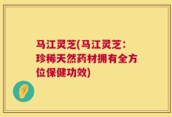 马江灵芝(马江灵芝：珍稀天然药材拥有全方位保健功效)
