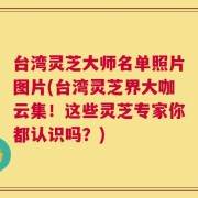 台湾灵芝大师名单照片图片(台湾灵芝界大咖云集！这些灵芝专家你都认识吗？)