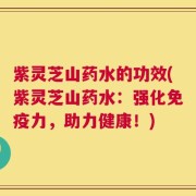 紫灵芝山药水的功效(紫灵芝山药水：强化免疫力，助力健康！)