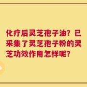 化疗后灵芝孢子油？已采集了灵芝孢子粉的灵芝功效作用怎样呢？