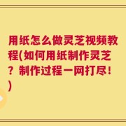 用纸怎么做灵芝视频教程(如何用纸制作灵芝？制作过程一网打尽！)