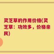灵芝草的作用价格(灵芝草：功效多，价格亲民)
