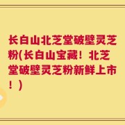 长白山北芝堂破壁灵芝粉(长白山宝藏！北芝堂破壁灵芝粉新鲜上市！)