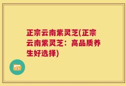 正宗云南紫灵芝(正宗云南紫灵芝：高品质养生好选择)