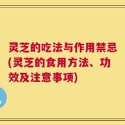 灵芝的吃法与作用禁忌(灵芝的食用方法、功效及注意事项)