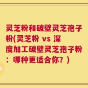 灵芝粉和破壁灵芝孢子粉(灵芝粉 vs 深度加工破壁灵芝孢子粉：哪种更适合你？)