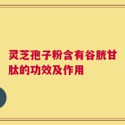 灵芝孢子粉含有谷胱甘肽的功效及作用