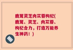 鹿茸灵芝肉苁蓉枸杞(鹿茸、灵芝、肉苁蓉、枸杞合力，打造万能养生神药！)
