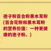 孢子粉百合粉黑木耳粉(百合花粉和黑木耳粉的营养价值：一种更健康的孢子粉。)