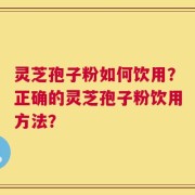 灵芝孢子粉如何饮用？正确的灵芝孢子粉饮用方法？