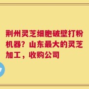 荆州灵芝细胞破壁打粉机器？山东最大的灵芝加工，收购公司