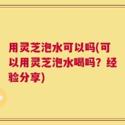 用灵芝泡水可以吗(可以用灵芝泡水喝吗？经验分享)
