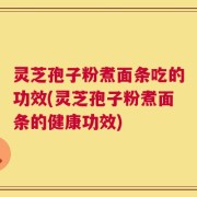 灵芝孢子粉煮面条吃的功效(灵芝孢子粉煮面条的健康功效)