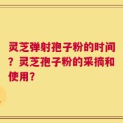 灵芝弹射孢子粉的时间？灵芝孢子粉的采摘和使用？