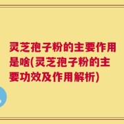 灵芝孢子粉的主要作用是啥(灵芝孢子粉的主要功效及作用解析)