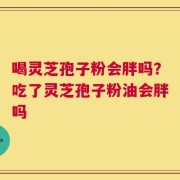 喝灵芝孢子粉会胖吗？吃了灵芝孢子粉油会胖吗