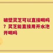 破壁灵芝可以直接喝吗？灵芝能直接用开水泡开喝吗