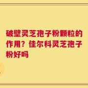 破壁灵芝孢子粉颗粒的作用？佳尔科灵芝孢子粉好吗