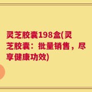 灵芝胶囊198盒(灵芝胶囊：批量销售，尽享健康功效)