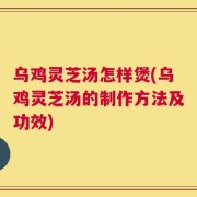 乌鸡灵芝汤怎样煲(乌鸡灵芝汤的制作方法及功效)