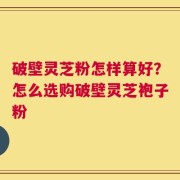 破壁灵芝粉怎样算好？怎么选购破壁灵芝袍子粉