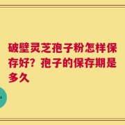 破壁灵芝孢子粉怎样保存好？孢子的保存期是多久