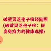 破壁灵芝孢子粉经副照(破壁灵芝孢子粉：提高免疫力的健康选择)