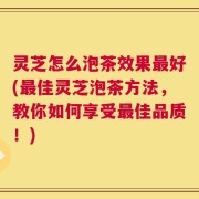 灵芝怎么泡茶效果最好(最佳灵芝泡茶方法，教你如何享受最佳品质！)