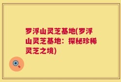罗浮山灵芝基地(罗浮山灵芝基地：探秘珍稀灵芝之境)