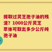 提取过灵芝孢子油的残渣？1000公斤灵芝萃体可取出多少公斤纯孢子油