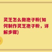 灵芝怎么做孢子粉(如何制作灵芝孢子粉，详解步骤)