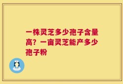 一株灵芝多少孢子含量高？一亩灵芝能产多少孢子粉